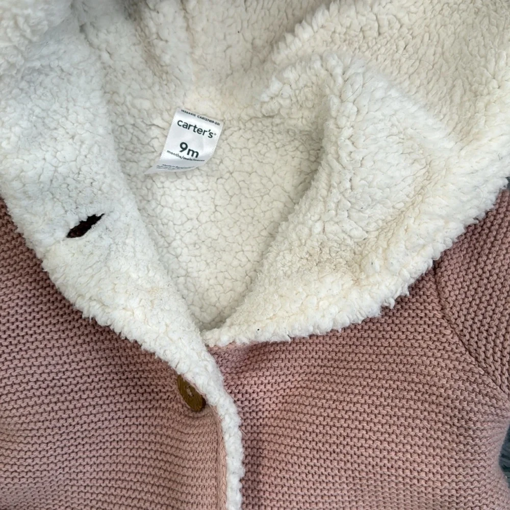 Cozy Pink Hooded Knit Jacket